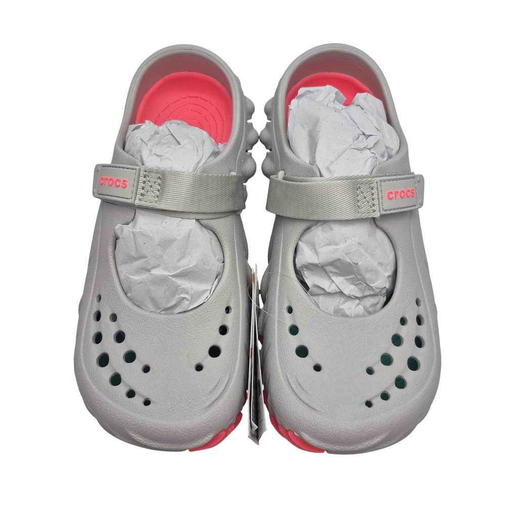Crocs Echo Mary Jane Fade Atmosphere Gray Pink Clogs Women's Size 8 Shoes